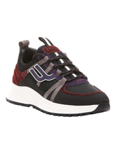 Load image into Gallery viewer, Bally Damon 6301541 Black &amp; Heritage Red Suede Panel Low-Top Sneakers MSRP $720

