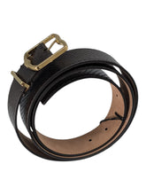 Load image into Gallery viewer, Bally Emblem 6305847 Ebano Croc Embossed Leather Belt EU 105/US 42 MSRP $495
