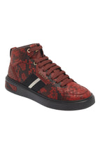 Load image into Gallery viewer, Bally Meson 6301301 Men&#39;s Snakeskin Embossed High Top Sneaker MSRP $720
