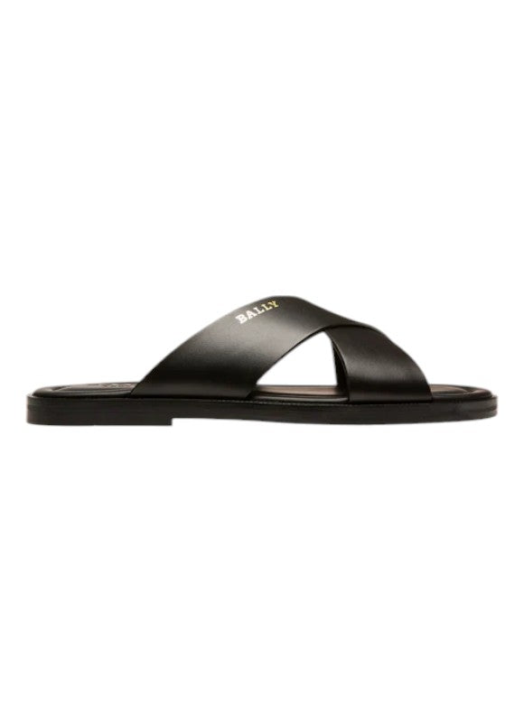 Bally Jair 6238051 Men's Black Calf Plain Leather Sandals MSRP $383