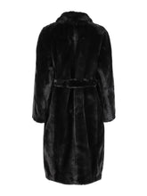 Load image into Gallery viewer, MAX MARA Women&#39;s Adorato Faux Fur Black Long Coat MSRP $1195
