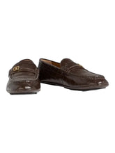 Load image into Gallery viewer, Bally Keeper 6305315 Men's Ebano Croc-Embossed Kerbs Drivers MSRP $690
