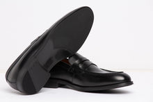 Load image into Gallery viewer, NEW A. TESTONI Men&#39;s Black Leather Penny Loafer MSG0011 MADE IN ITALY MSRP $600
