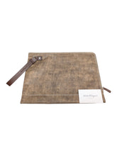 Load image into Gallery viewer, Salvatore Ferragamo 629960 Gancini Logo-Embossed Clutch Bag/Pouch Taupe MSRP$950
