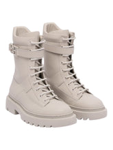 Load image into Gallery viewer, Bally Gioele 6301558 Women&#39;s Dusty White Leather Ankle Boots MSRP $1142
