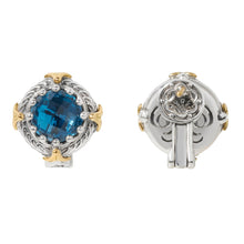 Load image into Gallery viewer, Konstantino Anthos Sterling Silver &amp; 18K Yellow Gold Blue Spinel Earrings SKMK3218-478 MSRP $550
