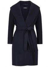 Load image into Gallery viewer, MAX MARA Women&#39;s Messi Blue Long Coat MSRP $1650
