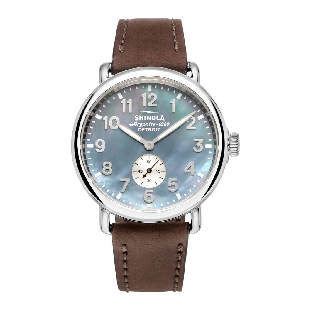 Shinola Detroit Men's The Runwell 41MM S0120242429 MOP Gray Dial Watch MSRP $595