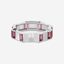 Load image into Gallery viewer, Gucci Link to Love 18K White Gold and Rubellite Ring YBC702414001 MSRP $3,960
