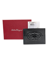 Load image into Gallery viewer, Salvatore Ferragamo Gancini Men's 724056 Black Card Holder MSRP $295
