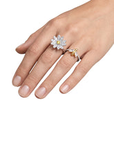 Load image into Gallery viewer, Swarovski Eternal 5512661 Mixed Metal &amp; Crystal Flower Ring Set MSRP $149
