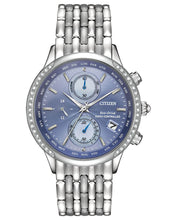 Load image into Gallery viewer, Citizen FC5000-51 World Time A-T L Ladies Blue Dial 38mm Watch MSRP $895
