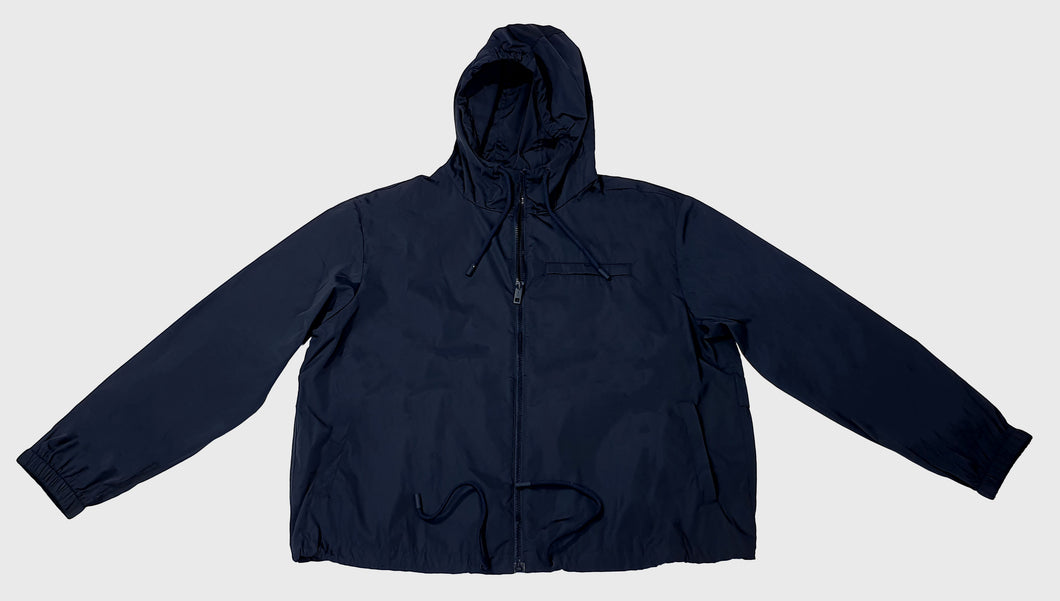 Bally 6301237 Navy Blue Waterproof Hooded Raincoat MSRP $450