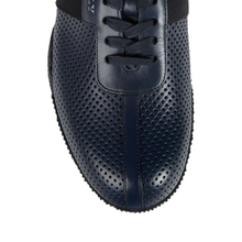 Load image into Gallery viewer, Bally Frenz Men&#39;s 6230484 Ink Perforated Leather Sneakers MSRP $535 NEW
