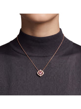 Load image into Gallery viewer, Swarovski Una 5514488 Clover Pink and White Crystals Pendant Necklace MSRP $179
