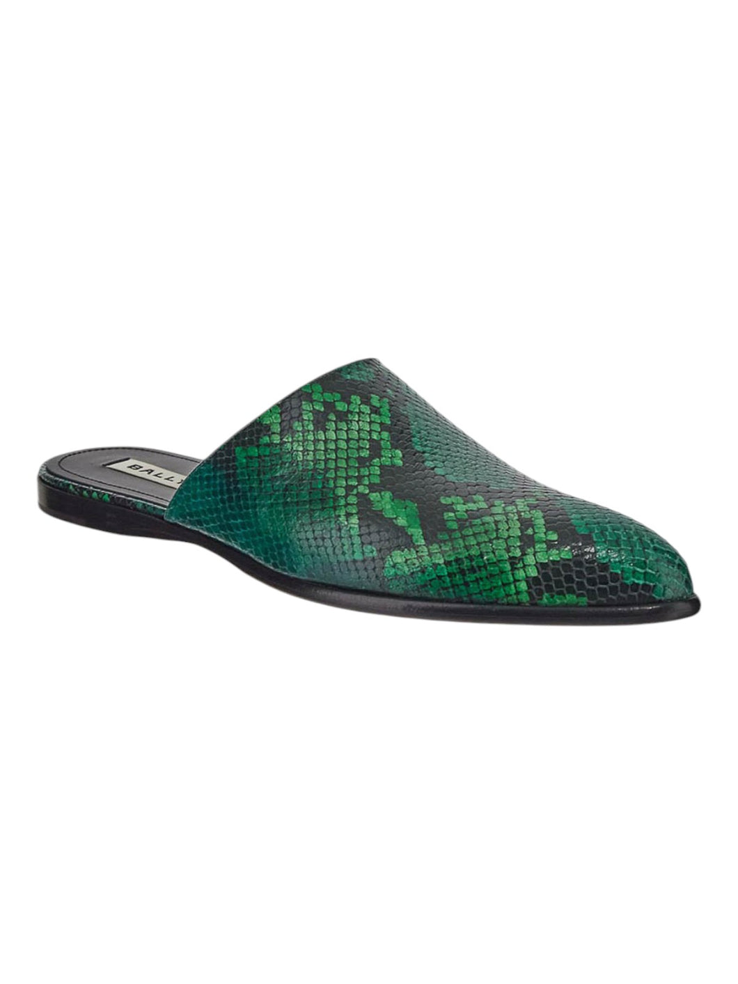 Bally Gyssel 6304145 Men's Multideepemerald Snake Print Leather Mules MSRP $1465