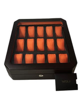 Load image into Gallery viewer, Wolf 458506 Windsor 15 Piece Watch Box in Brown &amp; Orange MSRP $405
