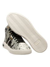 Load image into Gallery viewer, Bally Meson 6301300 Men&#39;s White Snakeskin Embossed High Top Sneaker MSRP $720
