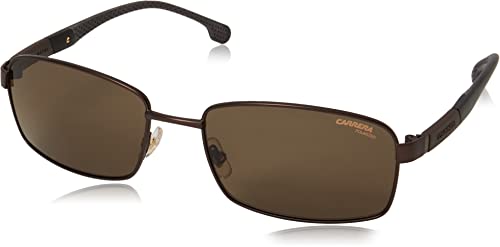 NEW CARRERA Men's 8037/S Matte Bronze Rectangular Polarized Sunglasses MSRP $165