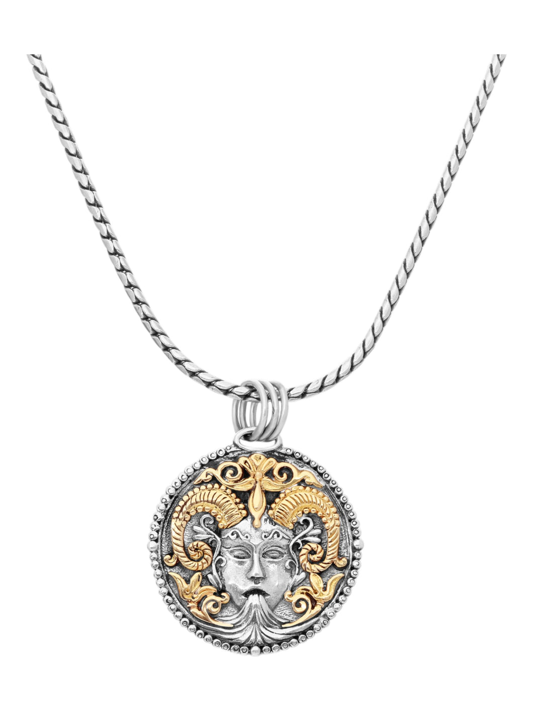 Konstantino Capricorn Carved Zodiac Pendant and Chain MEKJ632-130 MSRP $1365