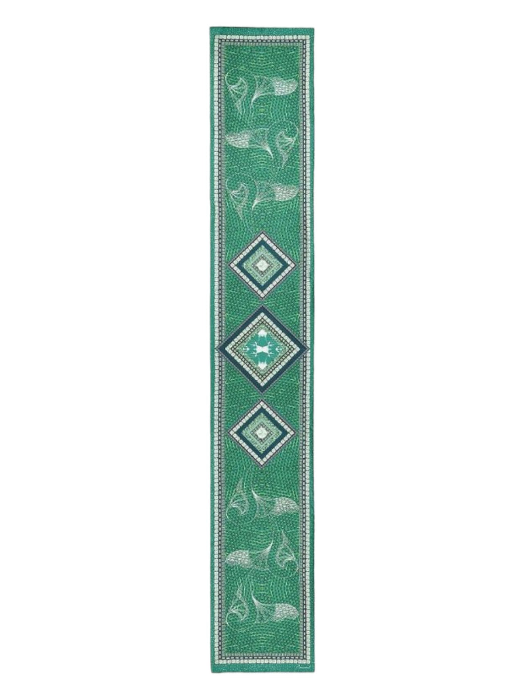 Baccarat 2810215 Ladies Louxor Twillsilk Maxi Tie Green Scarf MSRP $290