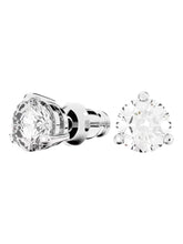 Load image into Gallery viewer, Swarovski Solitaire Pierced 861325 Silver Rhodium Plated Crystal Stud Earrings
