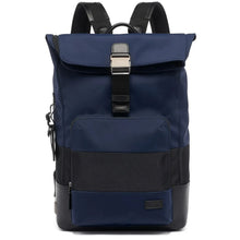 Load image into Gallery viewer, Tumi Harrison Oak Roll Top Navy Reflecitve Backpack MSRP $650
