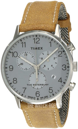 NEW TIMEX Men's The Waterbury TW2T71200 Silver Chronograph Watch MSRP $139