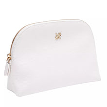 Load image into Gallery viewer, Rapport London Tuxedo Leather Makeup Bag in White - BR113
