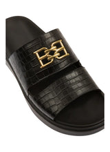 Load image into Gallery viewer, Bally Jym 6300672 Men&#39;s Black Leather Slides MSRP $450
