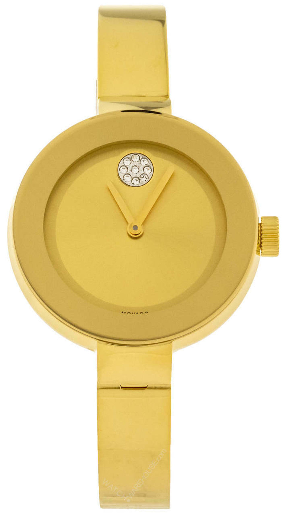NEW MOVADO Women's 3600201 BOLD Champagne Dial Gold Quartz Watch MSRP $595