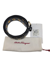 Load image into Gallery viewer, Salvatore Ferragamo Women's 677343 Gancini Black Leather Belt Size 95 MSRP $420
