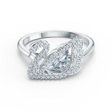 Load image into Gallery viewer, Swarovski Dancing Swan 5520712 Women&#39;s Rhodium Plated &amp; Crystal Ring MSRP$135
