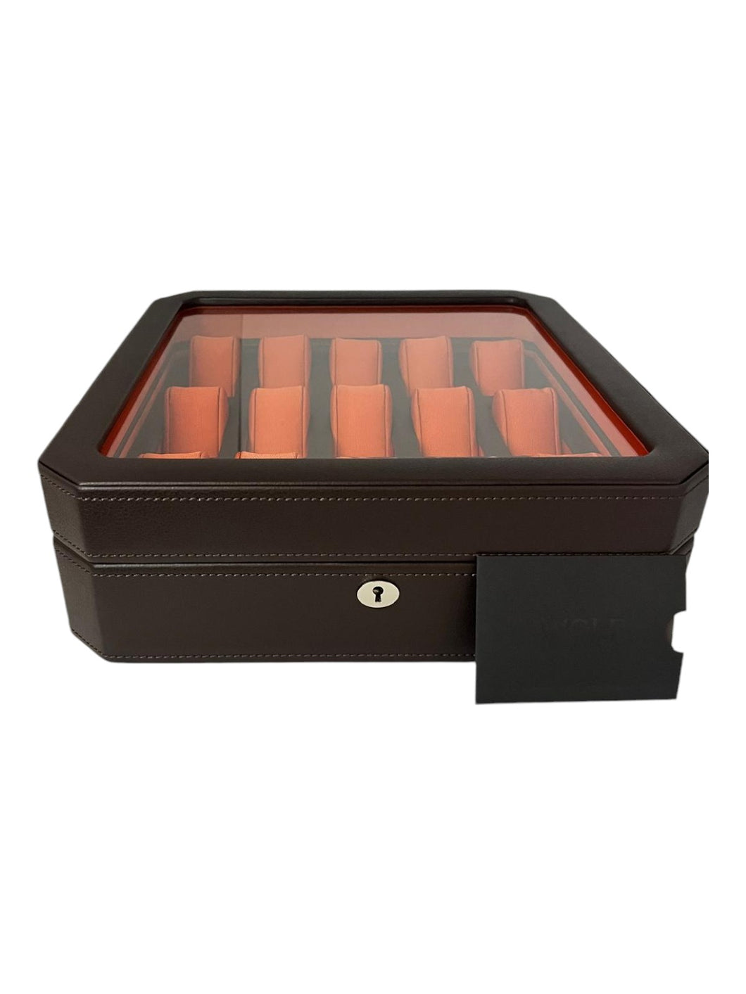 Wolf 458506 Windsor 15 Piece Watch Box in Brown & Orange MSRP $405