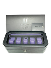 Load image into Gallery viewer, Wolf 458303 Windsor 5 Piece Watch Box in Black &amp; Purple MSRP $215
