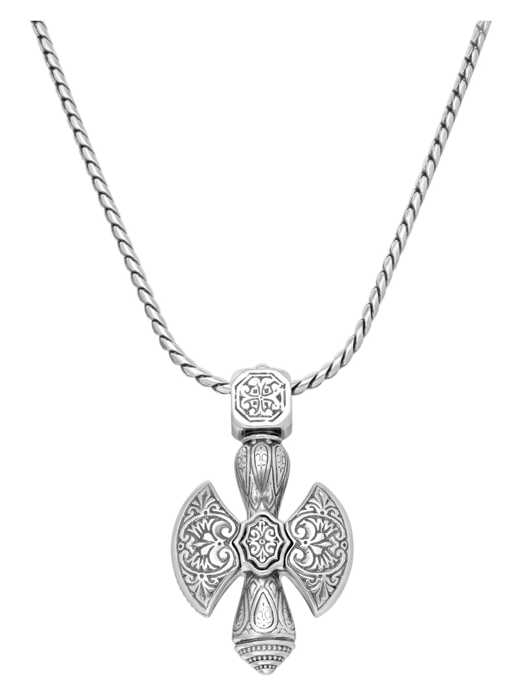 Konstantino Sterling Silver Cross Pendant with Chain MEMK5118-131 MSRP $600