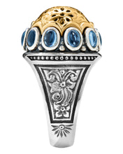 Load image into Gallery viewer, Konstantino Dome Sterling Silver 18k Gold &amp; Blue Spinel Ring DKJ977-478 S7 MSRP $1230
