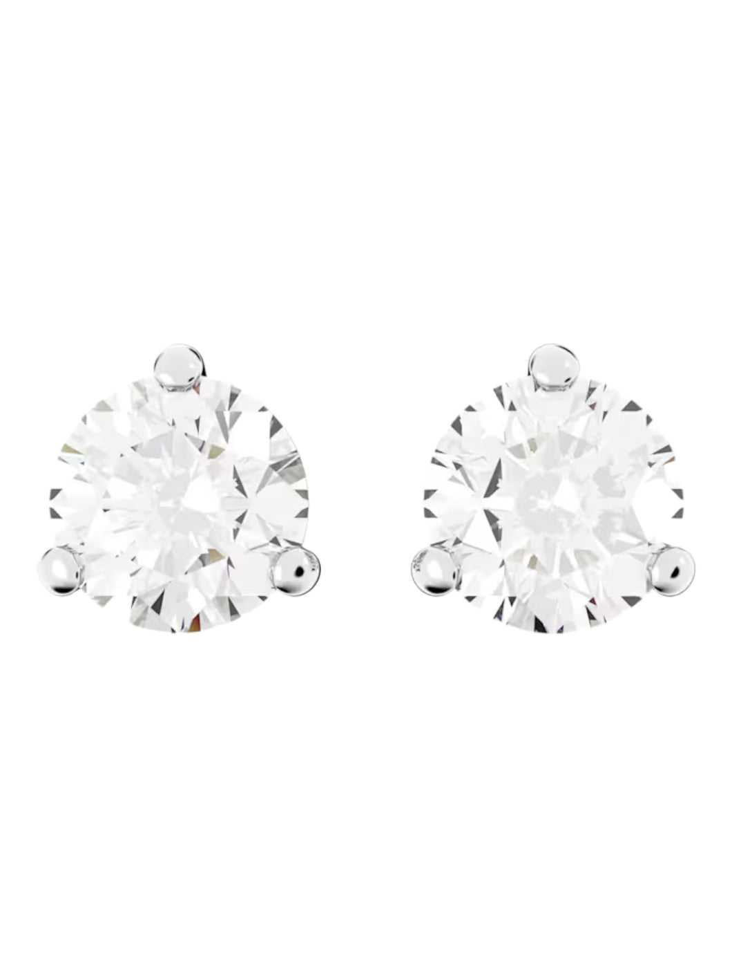 Swarovski Solitaire Pierced 861325 Silver Rhodium Plated Crystal Stud Earrings