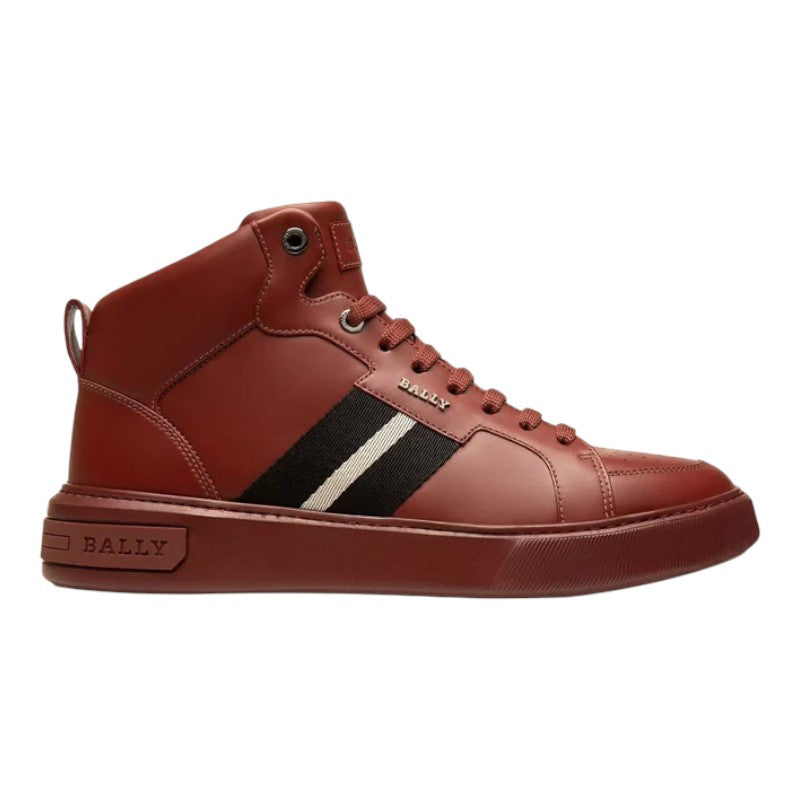 Bally Myles 6239626 Men's Heritage Red Calf Leather Sneakers MSRP $650