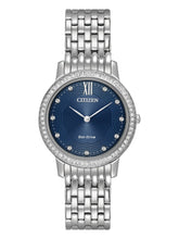 Load image into Gallery viewer, Citizen Eco-Drive Silhouette Crystal EX1480-58L Blue Women&#39;s Watch MSRP$ 295
