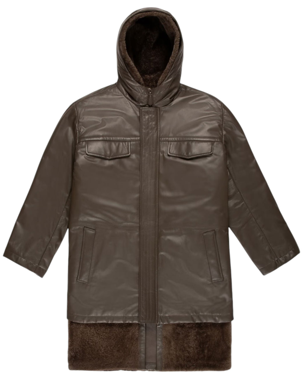 Bally 6302043 Men's Militi Brown Leather Coat XL (52) MSRP $6270