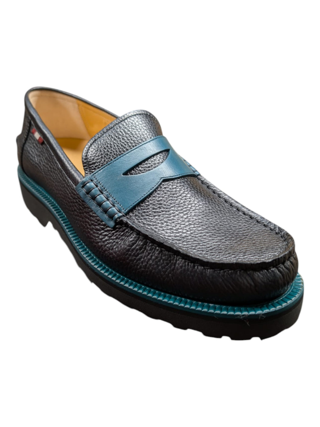Bally Noah 6302469 Men's Black & Octanium Leather Loafers Size 9 MSRP $670