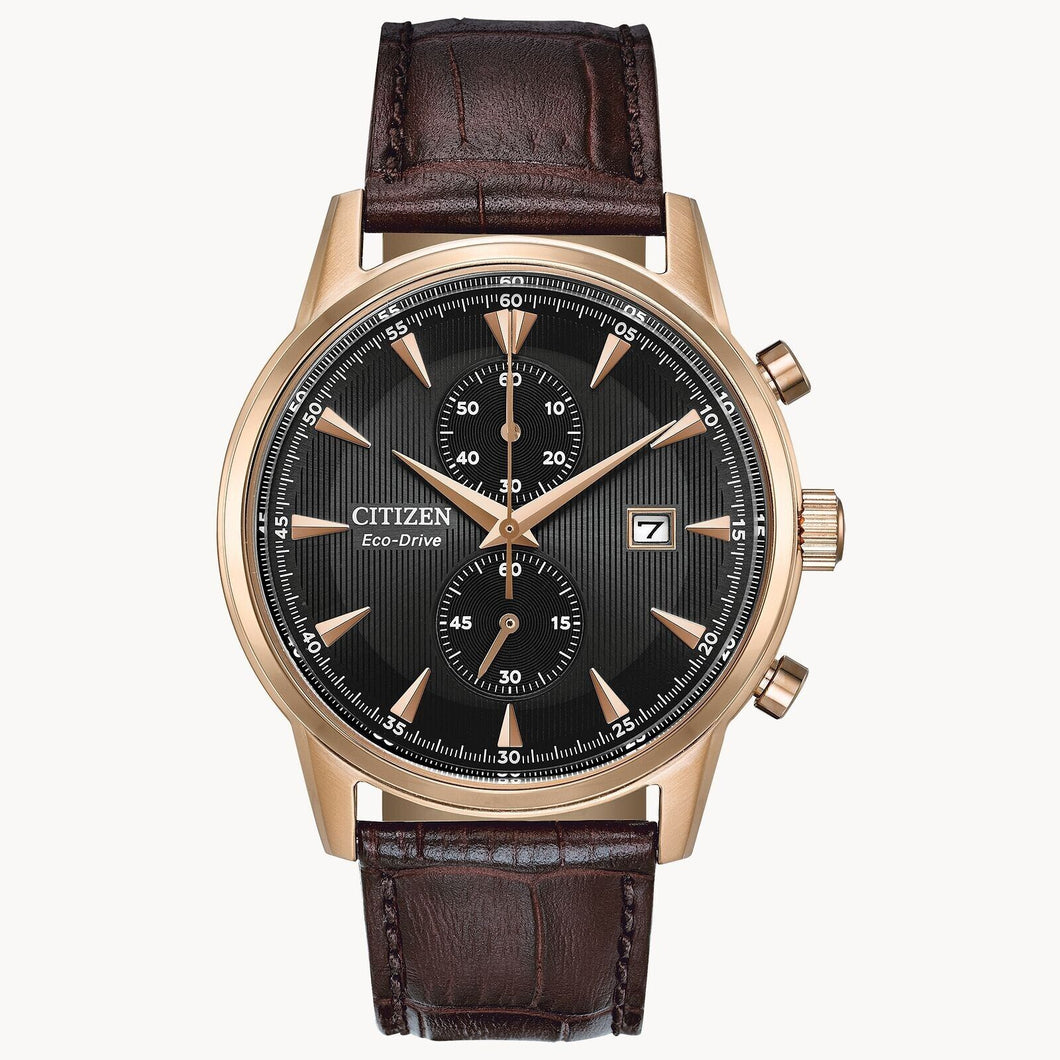 Citizen Eco-Drive Corso Men's Black Dial Strap Watch CA7003-06E MSRP $350