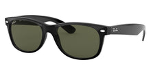 Load image into Gallery viewer, Ray-Ban RB2132 901/58 New Wayfarer Polished Black Green Polarized 55-18
