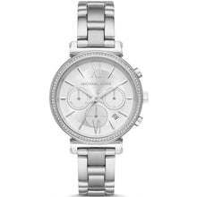 Load image into Gallery viewer, Michael Kors Sofie MK6575 Women&#39;s Silver-Tone Chronograph 39mm Watch MSRP $275
