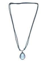 Load image into Gallery viewer, Baccarat 2812022 Marie-Hélène de Taillac Pear Blue Crystal Pendant with Silver Bail MSRP $230
