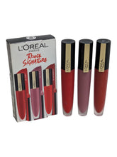 Load image into Gallery viewer, L'Oreal Rouge Signature Matte Lipstick 3Pc Set 0.24oz / 7ml Each
