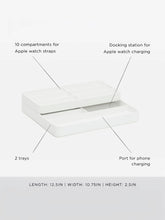Load image into Gallery viewer, Wolf 1834 Watch Valet With Strap Tray For Apple Watch White - 463001
