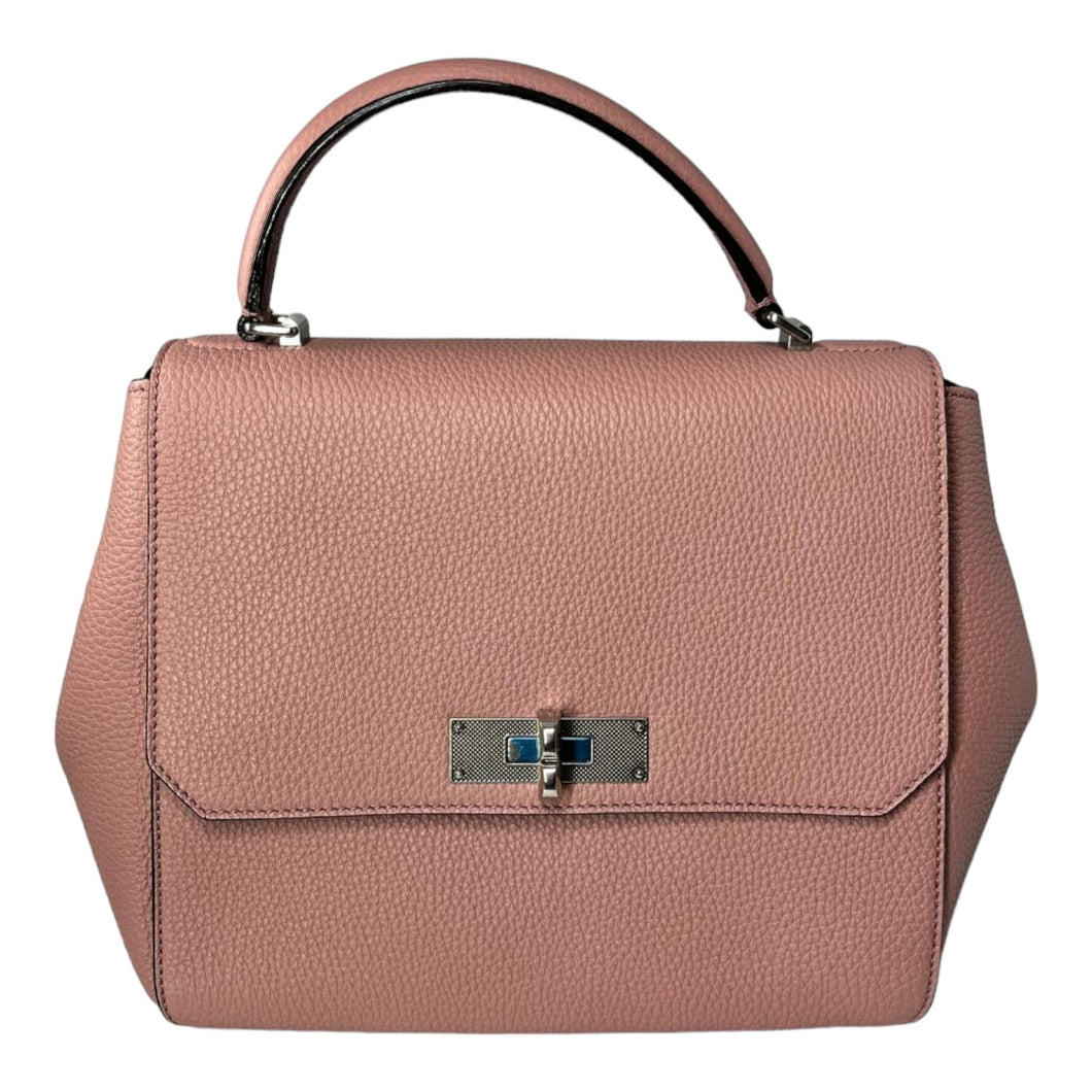 Bally B Turn 6203769 Rosehaze Calf Grained Turnlock Shoulder Bag MSRP $1995