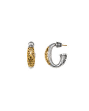 Load image into Gallery viewer, Konstantino Classic Sterling Silver Yellow Gold J Hoop Earrings SKMK2914-130
